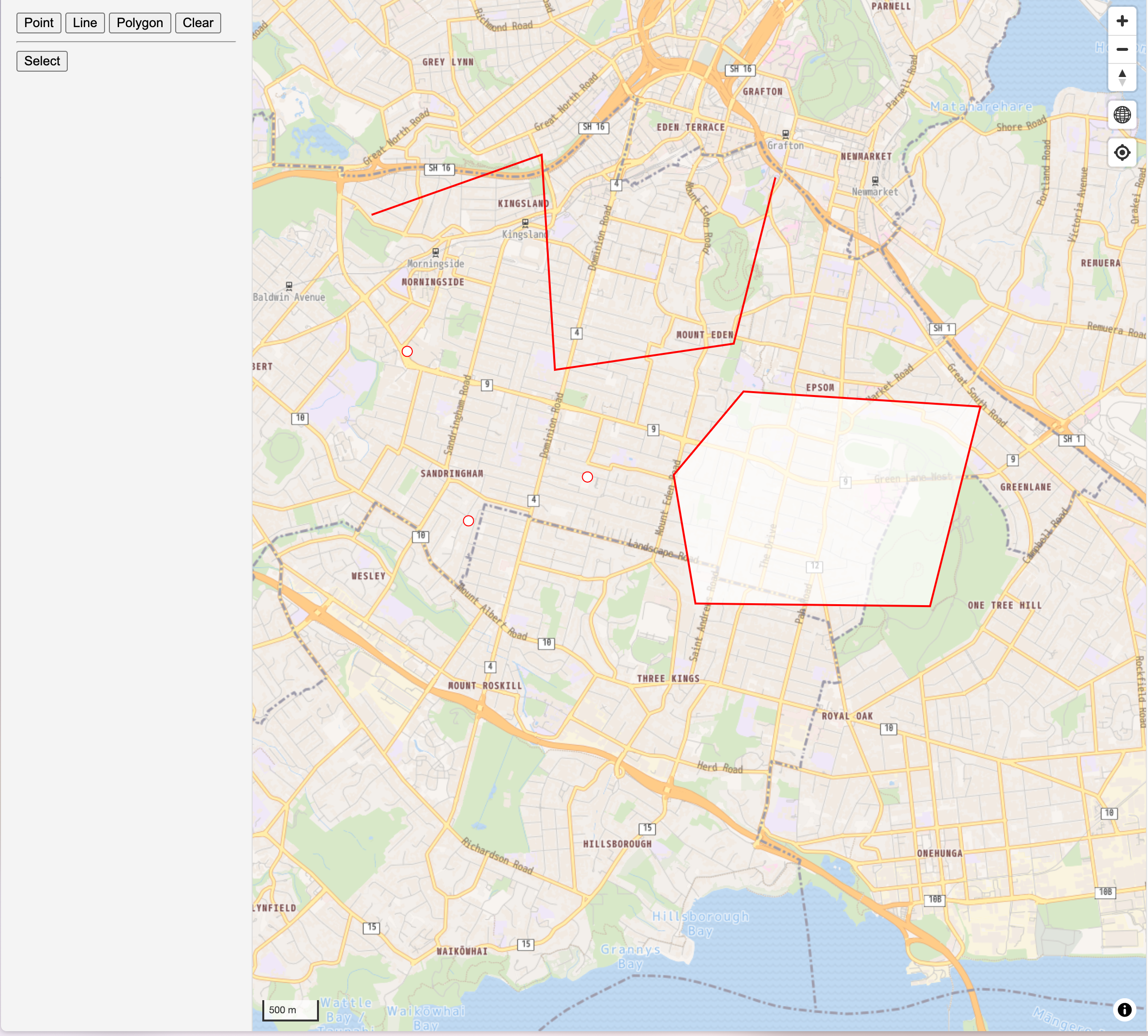 Change color to red for point, line and polygon mode